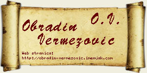 Obradin Vermezović vizit kartica